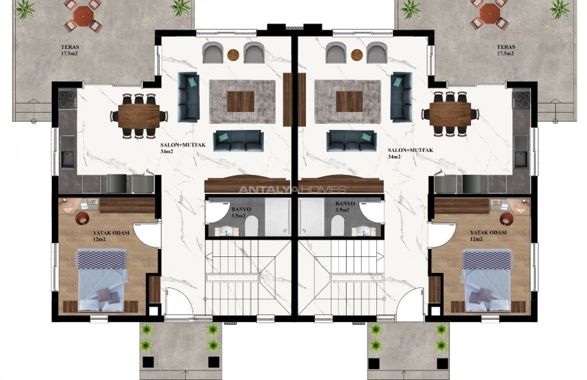 Affordably Priced Semi-detached Villas in Kargıcak Alanya 26