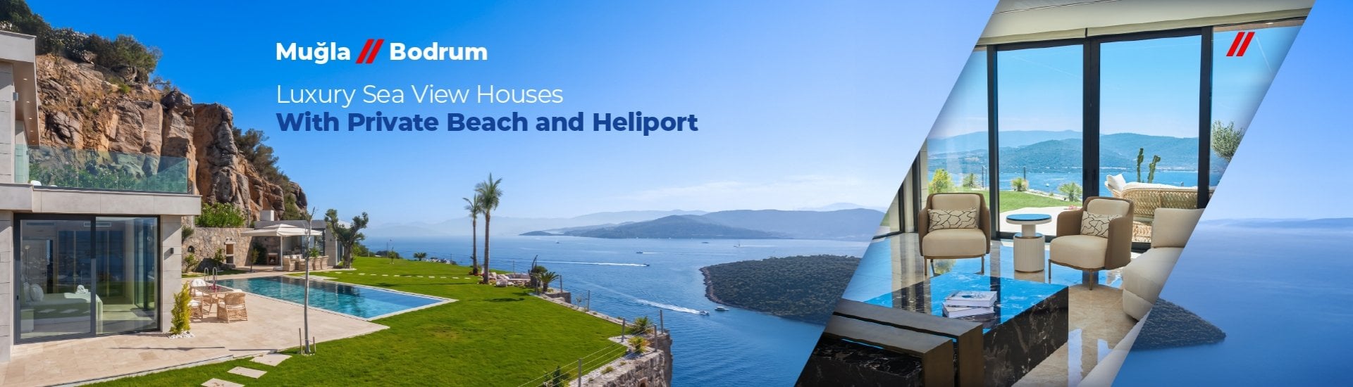Luxury Houses with Private Beach and Heliport in Bodrum