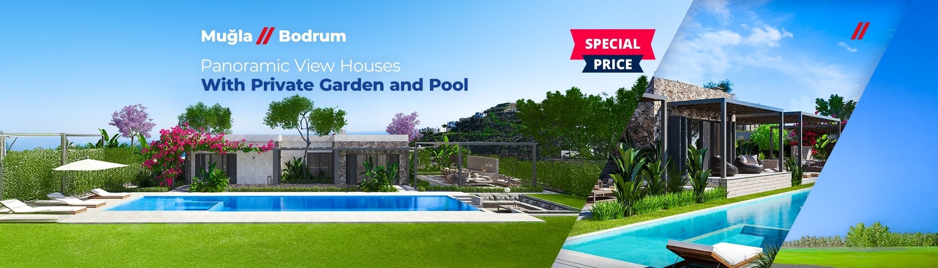 Houses with Sea View and Outbuilding in Bodrum Gumusluk