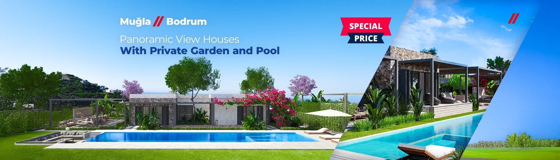 Houses with Sea View and Outbuilding in Bodrum Gumusluk