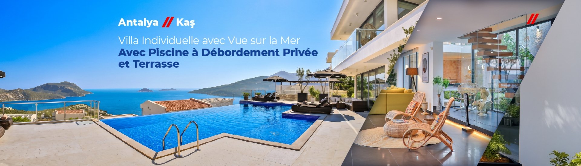 Villa Avec Vue Mer Et Montagne Et Piscine Privée À Kalkan Antalya