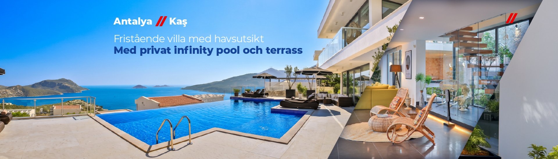 Villa Med Havs- Och Bergsutsikt Och Privat Pool I Kalkan Antalya