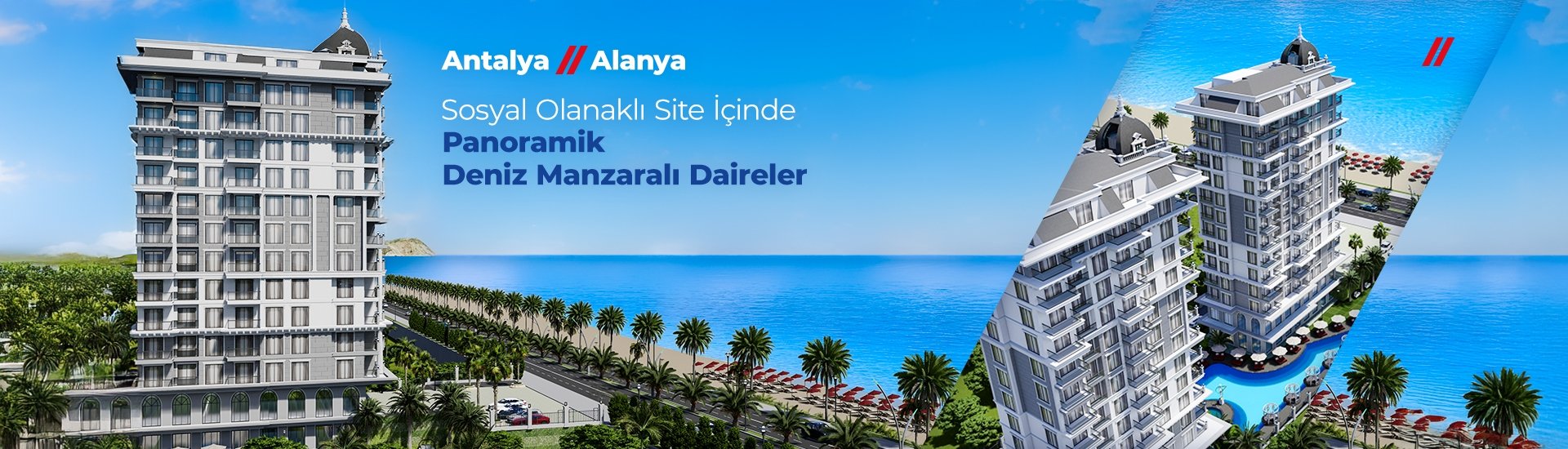 Alanya Mahmutlar'da Denize Sıfır Şık Tasarımlı Daireler