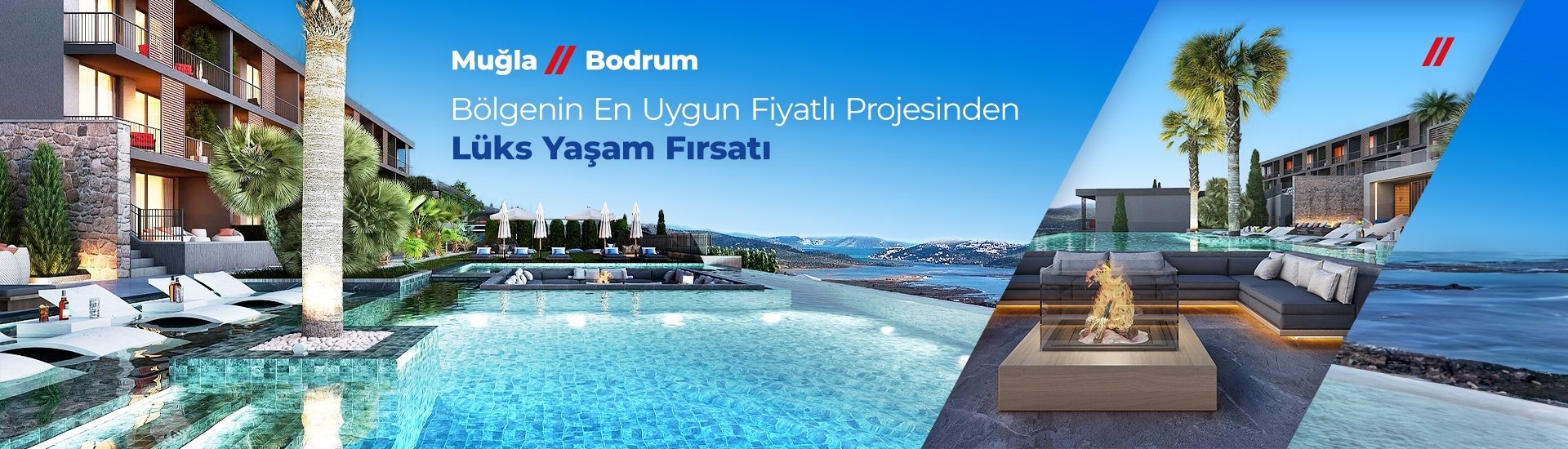 Muğla Bodrum'da Havalimanı'na Yakın Deniz Manzaralı Daireler