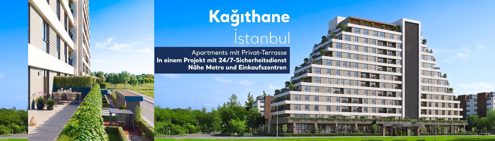 Geräumige Apartments Mit Terrasse In Einer Wohnanlage In Kağıthane