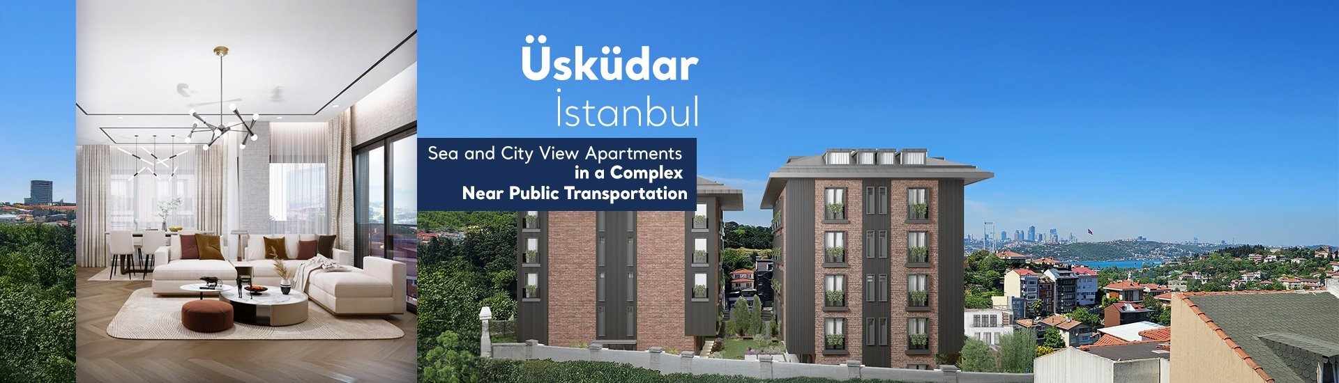 Bosphorus View-flats with Private Gardens in Uskudar Istanbul