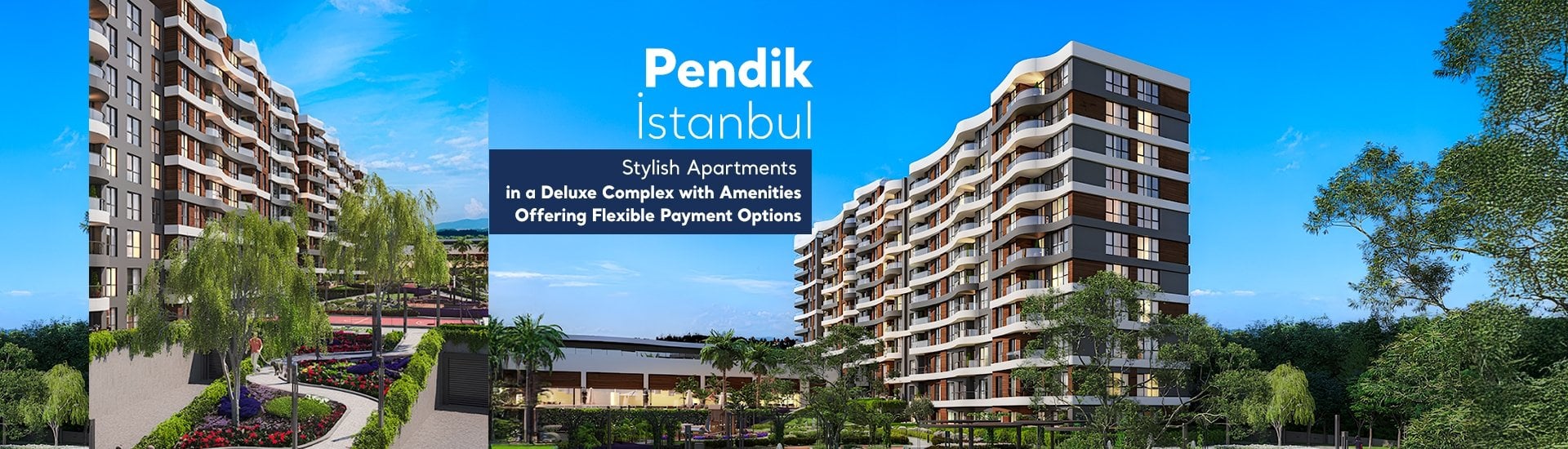 Flats in a Complex with Pool in Istanbul Pendik