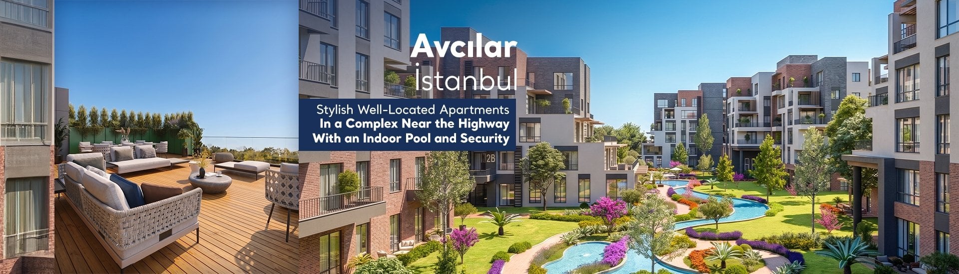 Flats in a Complex with Pool Near Canal Istanbul in Avcılar