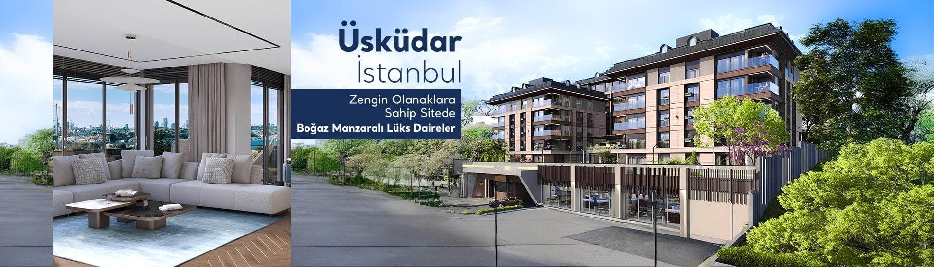 Üsküdar'da Havuzlu Sitede Boğaz Manzaralı Daireler