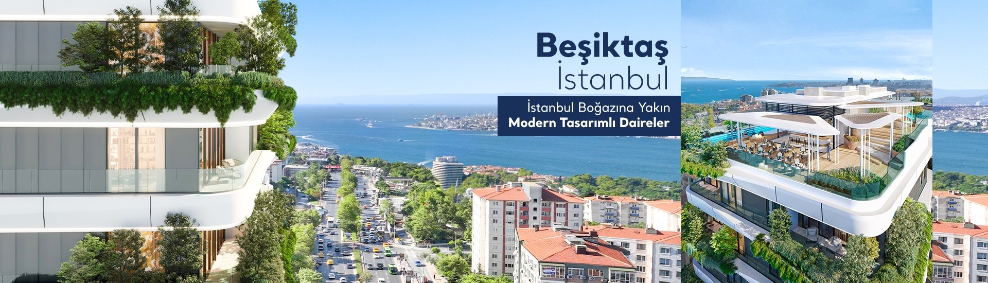 Beşiktaş Barbaros Bulvarı Üzerinde Boğaz Manzaralı Daireler