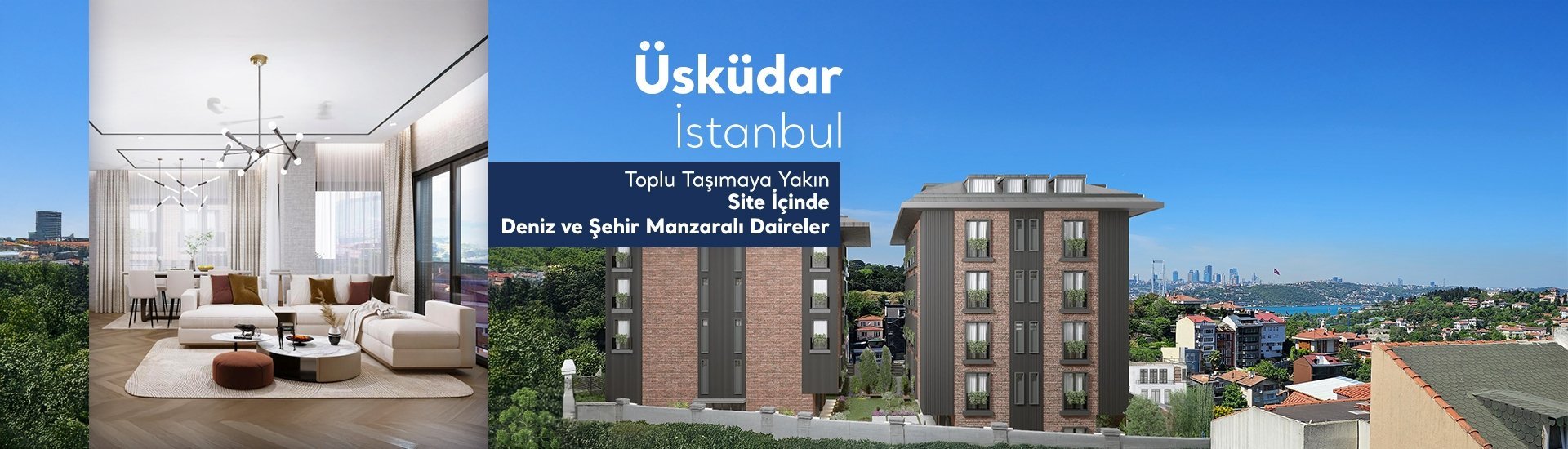 İstanbul Üsküdar'da Boğaz Manzaralı Özel Bahçeli Daireler