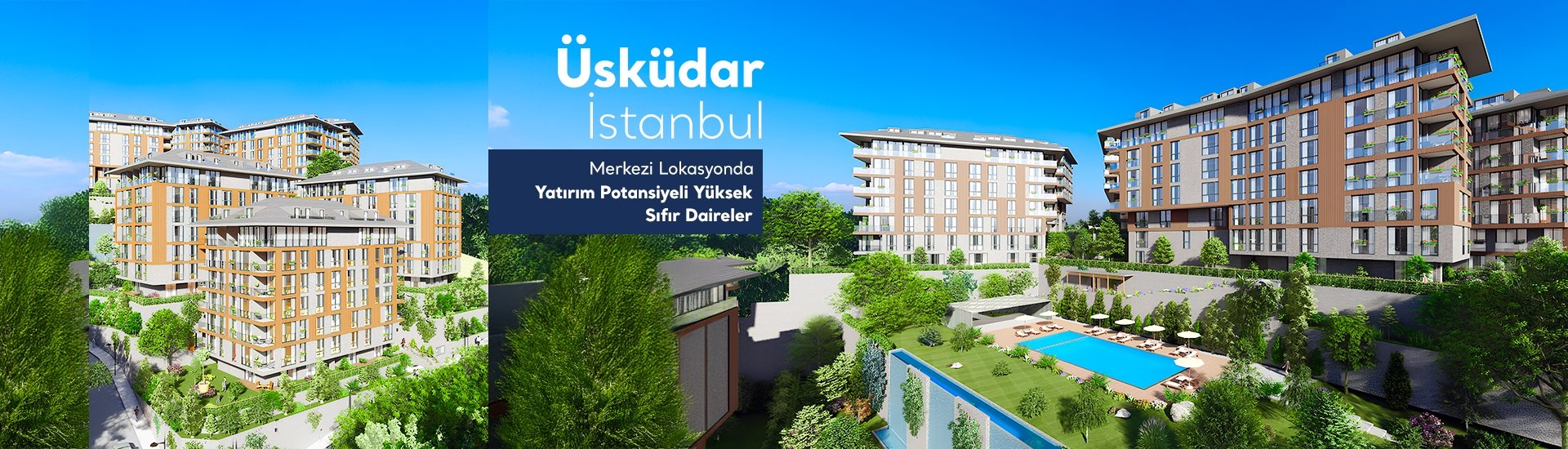 İstanbul Üsküdar'da Havuzlu Sitede Şık Daireler
