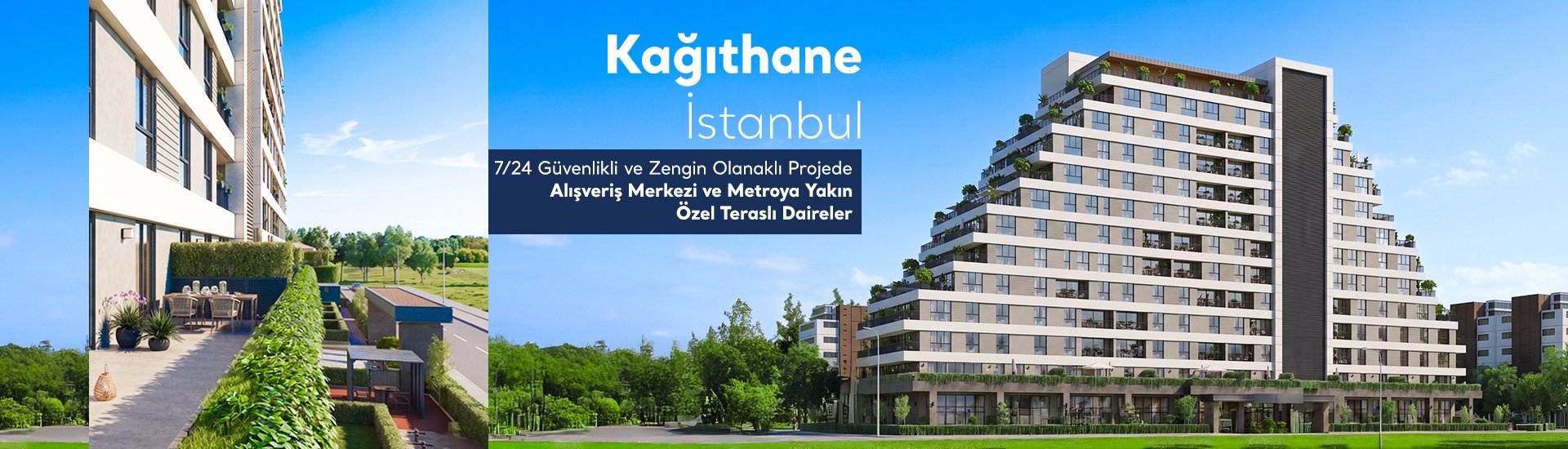 Kağıthane'de Site İçerisinde Teraslı ve Ferah Daireler