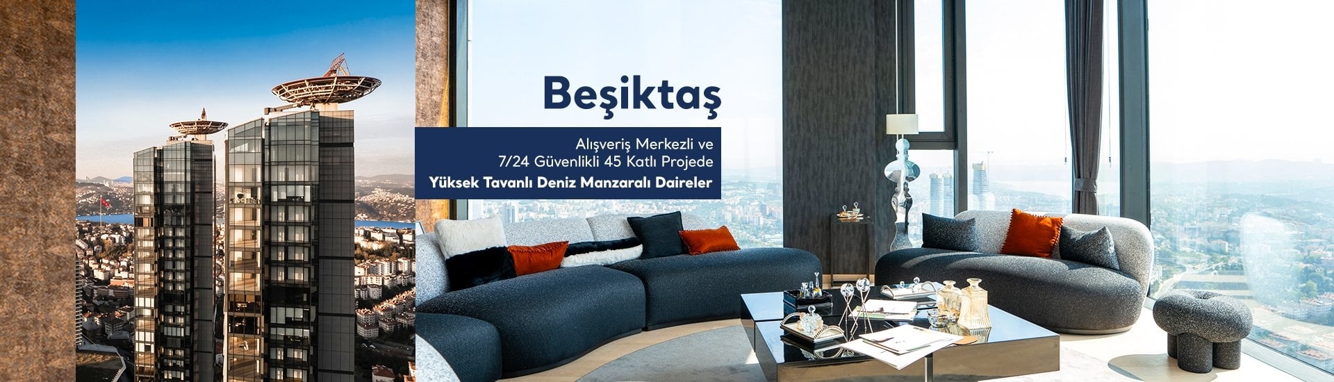 İstanbul Beşiktaş'ta Havuzu ve Spor Salonu Bulunan Daireler