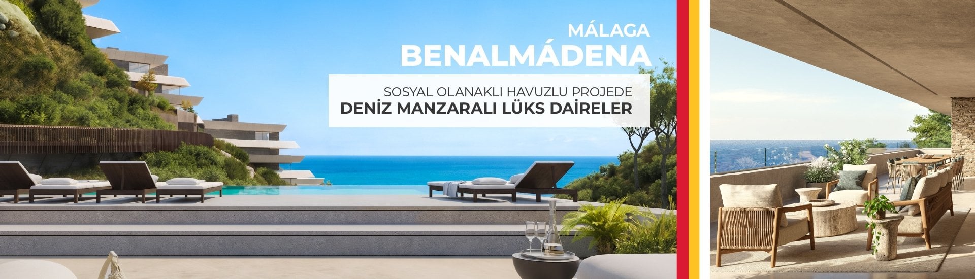 Málaga Benalmádena'da Deniz Manzaralı Lüks Daireler