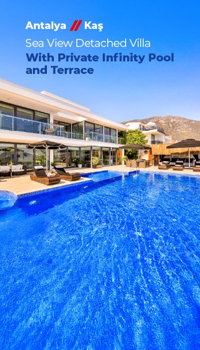 Sea and Mountain-View Villa with Private Pool in Kalkan Kaş