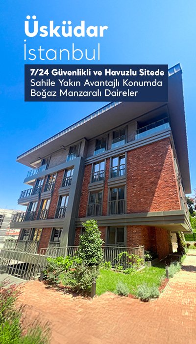 İstanbul Üsküdar'da Ortak Havuzlu Nezih Projede Daireler