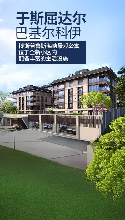 博斯普鲁斯海峡景观公寓，位于乌斯库达尔，带泳池