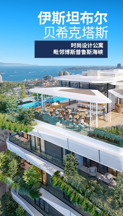 贝西克塔斯 (Besiktas) 巴巴罗斯大道博斯普鲁斯海峡景观公寓