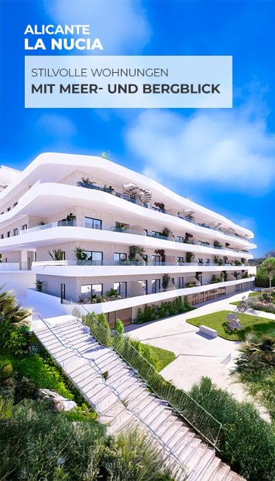 Stilvolle Häuser in La Nucia Alicante mit Meer- und Bergblick