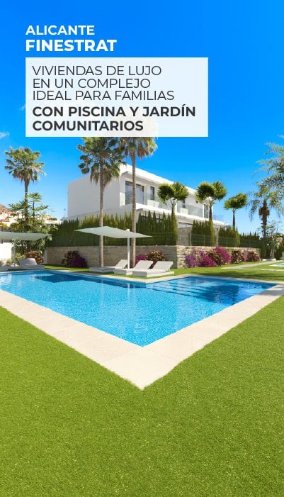 Elegantes Casas de 3 Dormitorios en Finestrat con Piscina y Jardín