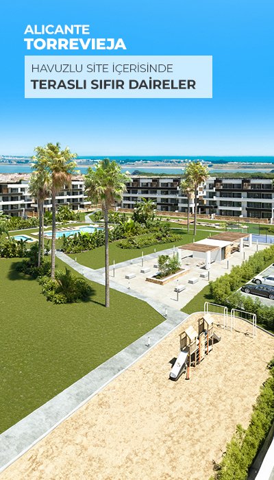 Torrevieja'da Ortak Havuzlu 2 Yatak Odalı Şık Daireler