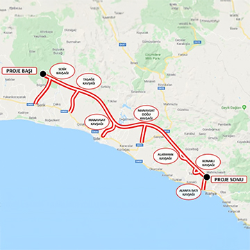 Den nya vägen kommer att möjliggöra snabbare och enklare resor mellan Antalya och Alanya