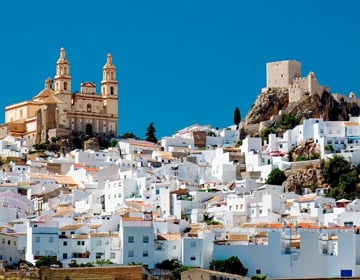church, white-houses, city, village, castle, sky