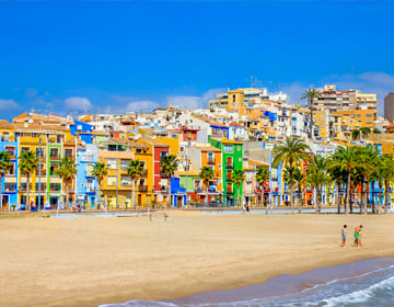 color, colorful-house, beach, sky, palm
