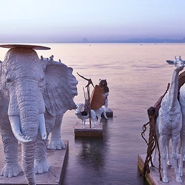 Exposition d'œuvres d'art dans un festival d'Istanbul