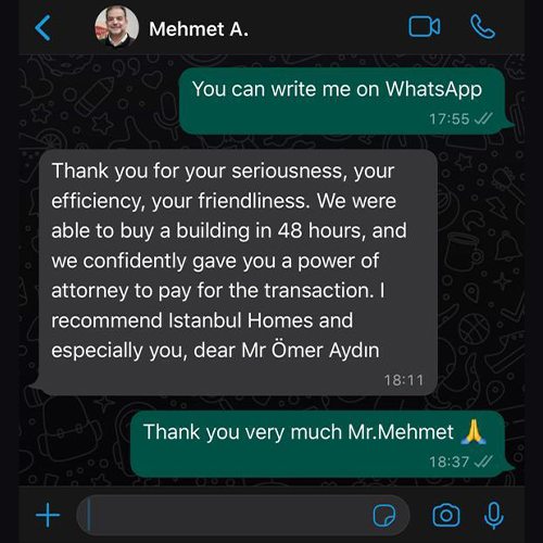 Testimonial, Mehmet A.