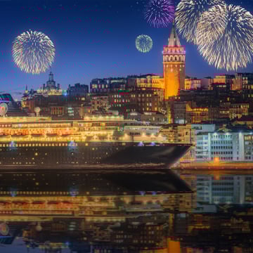 fyrverkerishow på nyår i Turkiet