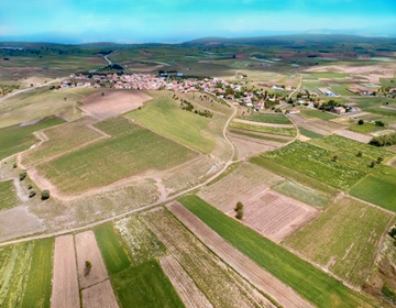 field, sky, mountain