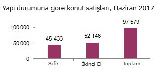Yapı durumuna göre konut satışları, Haziran 2017
