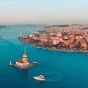 tower on sea with city view surrounded with sea tower on sea with city view surrounded with sea