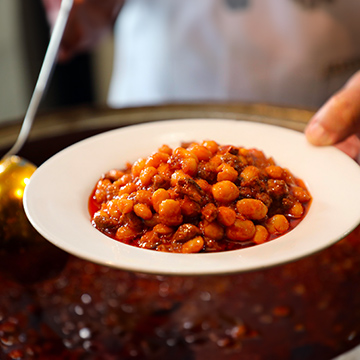 beans served on a plate beans served on a plate