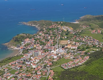 İstanbul kırsalındaki evin yukarıdan görünümü