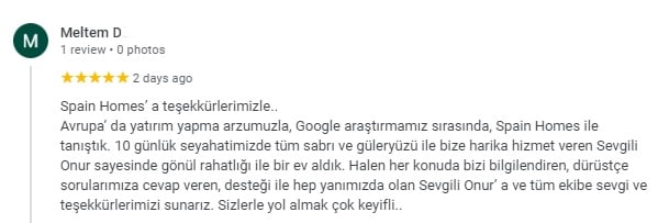 Spain homes happy customer review