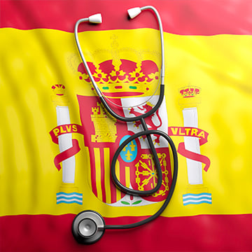 stethoscope on spain flag stethoscope on spain flag