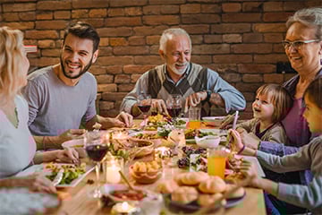 happy family having a dinner meeting happy family having a dinner meeting