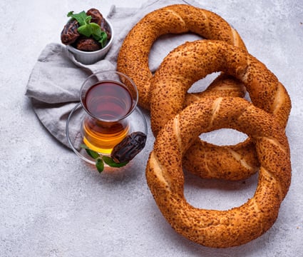 Turkish Bagel, Simit, Tea Turkish Bagel, Simit, Tea